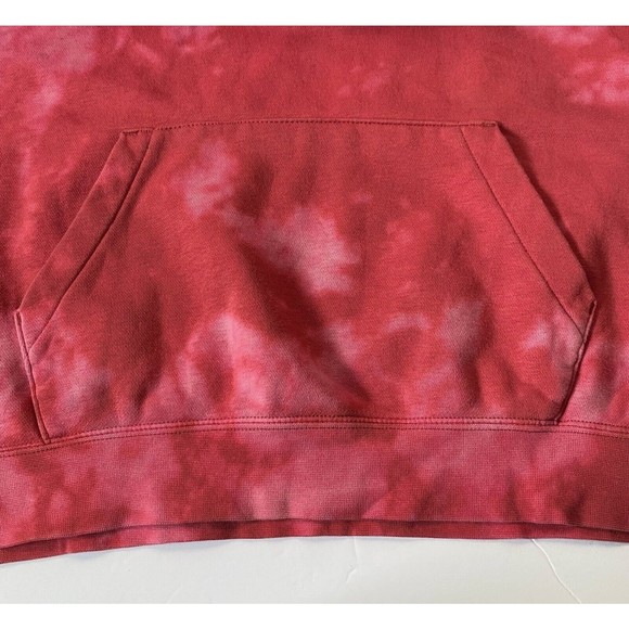 Nike Hoodie Women Medium Pink Tie Dye Pullover Kangaroo Pocket Logo Mock Neck - Picture 4 of 11